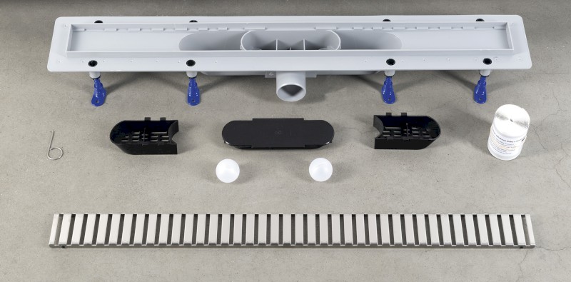 Podlahový žlab s nerezovým roštem, L-810, DN50 700.158.2