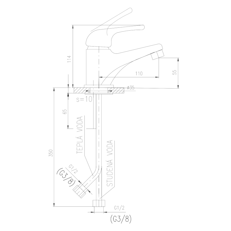 KID stojánková umyvadlová baterie, barvy/chrom KD02