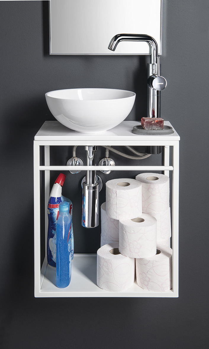 CREST konzole s policí, 39,5x45x21,7cm, bílá mat AR502