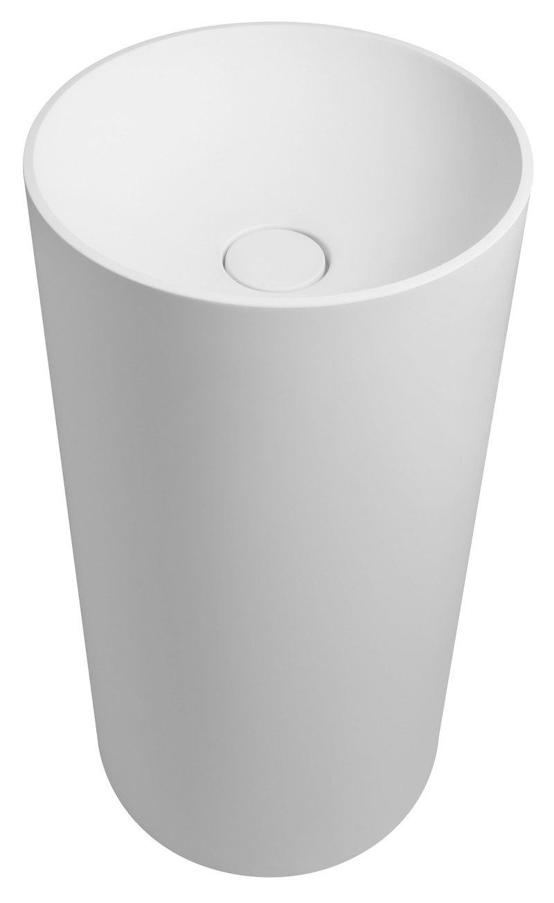 ALTONA umyvadlo volně stojící, litý mramor, průměr 43,5x85cm, kryt výpusti, bílá mat AT435