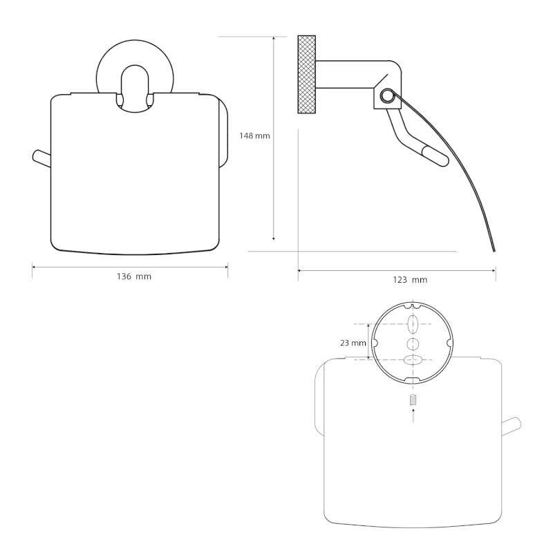 LARISSA držák toaletního papíru s krytem, černá/zlato mat WS007BG