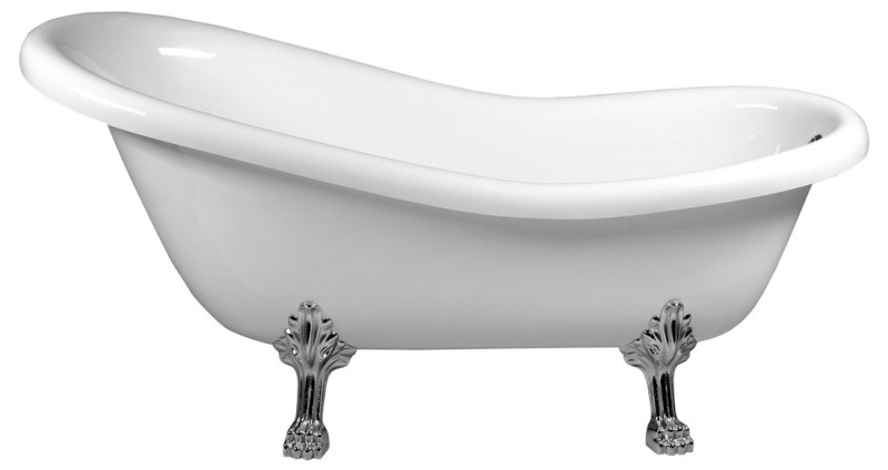 RETRO volně stojící vana 167,5x76x71cm, nohy chrom mat, bílá 42122