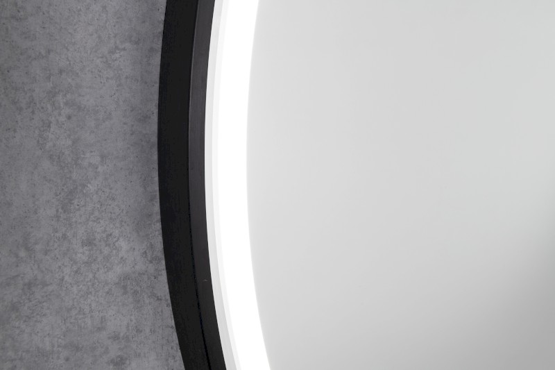 KADRIS kulaté zrcadlo s LED osvětlením ø 100cm, černá mat KD100