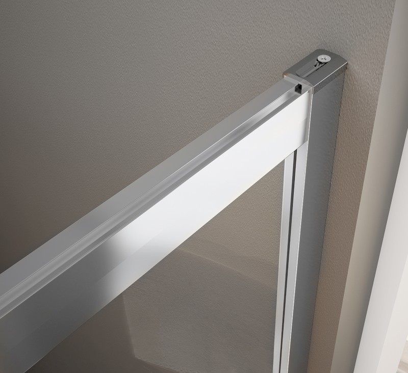 BORG čtvrtkruhová sprchová zástěna 900x900x1950 mm, R550, čiré sklo 751.090.1