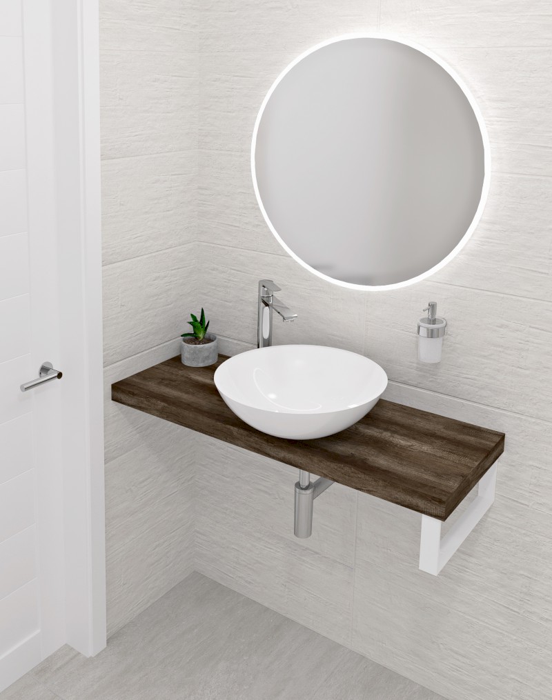 AVICE deska pod umyvadlo 200x36cm, tl.5cm, dub tmavý AV20611