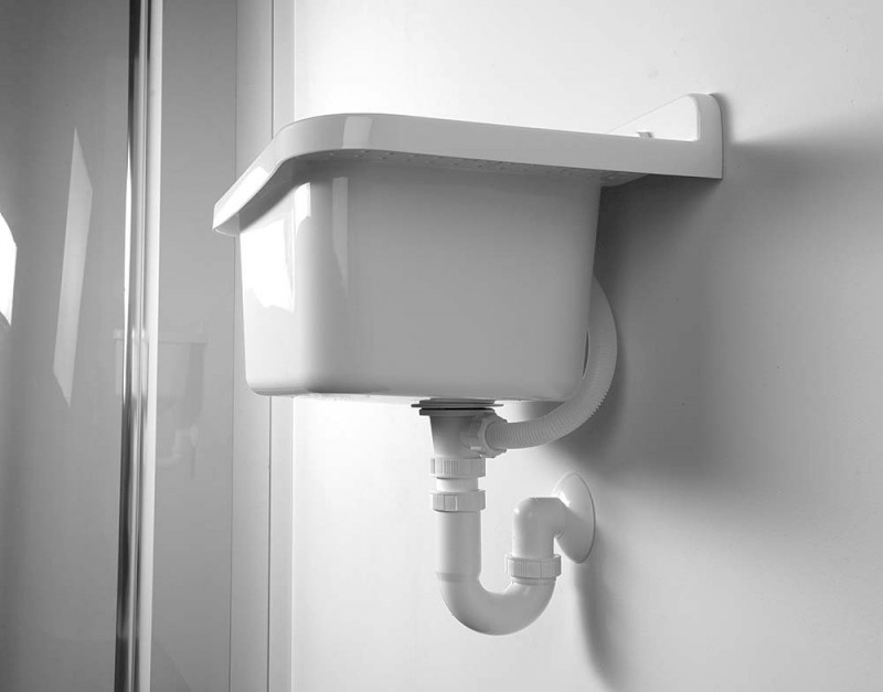 Závěsná výlevka s odkládací plochou 50x34cm, plast, bílá PI5050