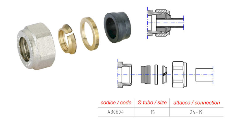 ECO svěrné šroubení pro Měď, 15mm, nikl CP9990