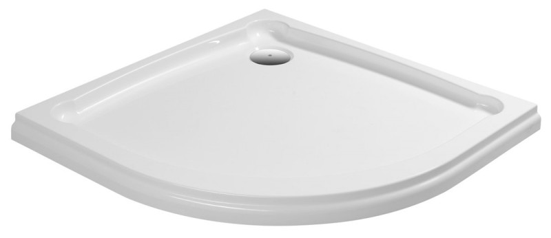 HERA sprchová vanička z litého mramoru, čtvrtkruh, 90x90x7,5cm, R550, bílá GH559