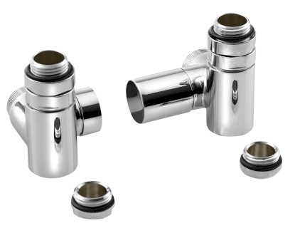 CORNER COMBI SIMPLY připojovací sada ventilů triaxiální, pravé provedení, chrom CP330S