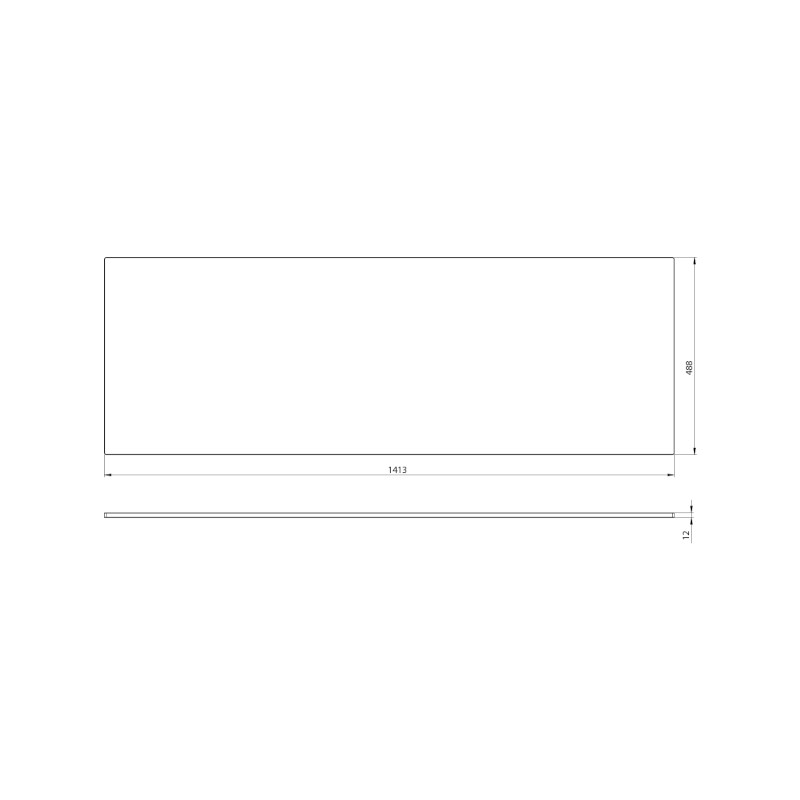 PREMIO deska kompozit 140,7x1,2x48,8cm, černá mat PRE006-3535