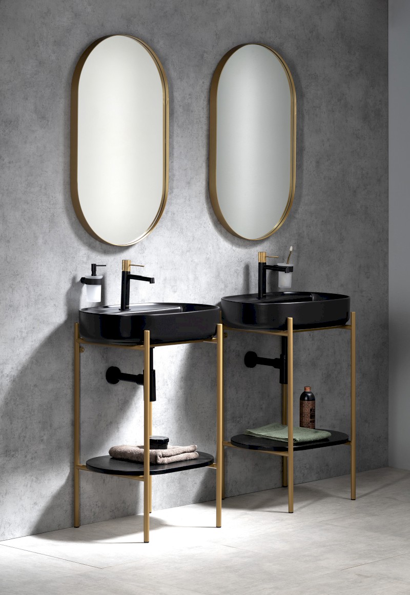 INFINITY OVAL keramické umyvadlo na desku, 60x40cm, černá mat 10NF65060-2N