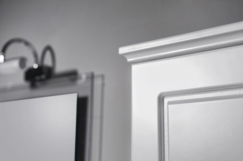 VIOLETA skříňka vysoká 35x140x30cm, pravá, bílá pololesk VI165-3131