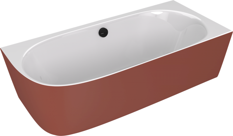 SUSSI R rohová stojící vana litý mramor 160x70x49,5cm, bílá/hnědá mat 90191R.72