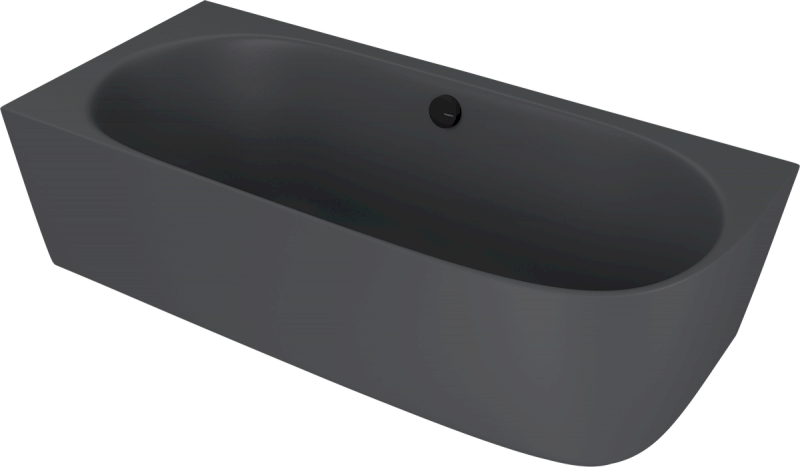 SUSSI L rohová stojící vana litý mramor 160x70x49,5cm, antracit mat 90191L.51