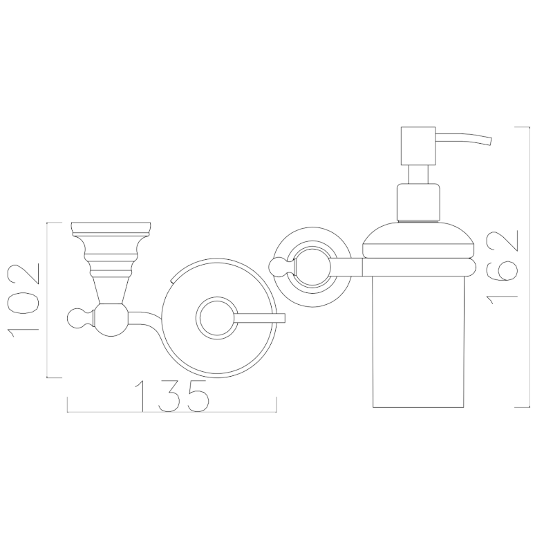 DIAMOND dávkovač mýdla, 200ml, mléčné sklo, bronz 1318-19