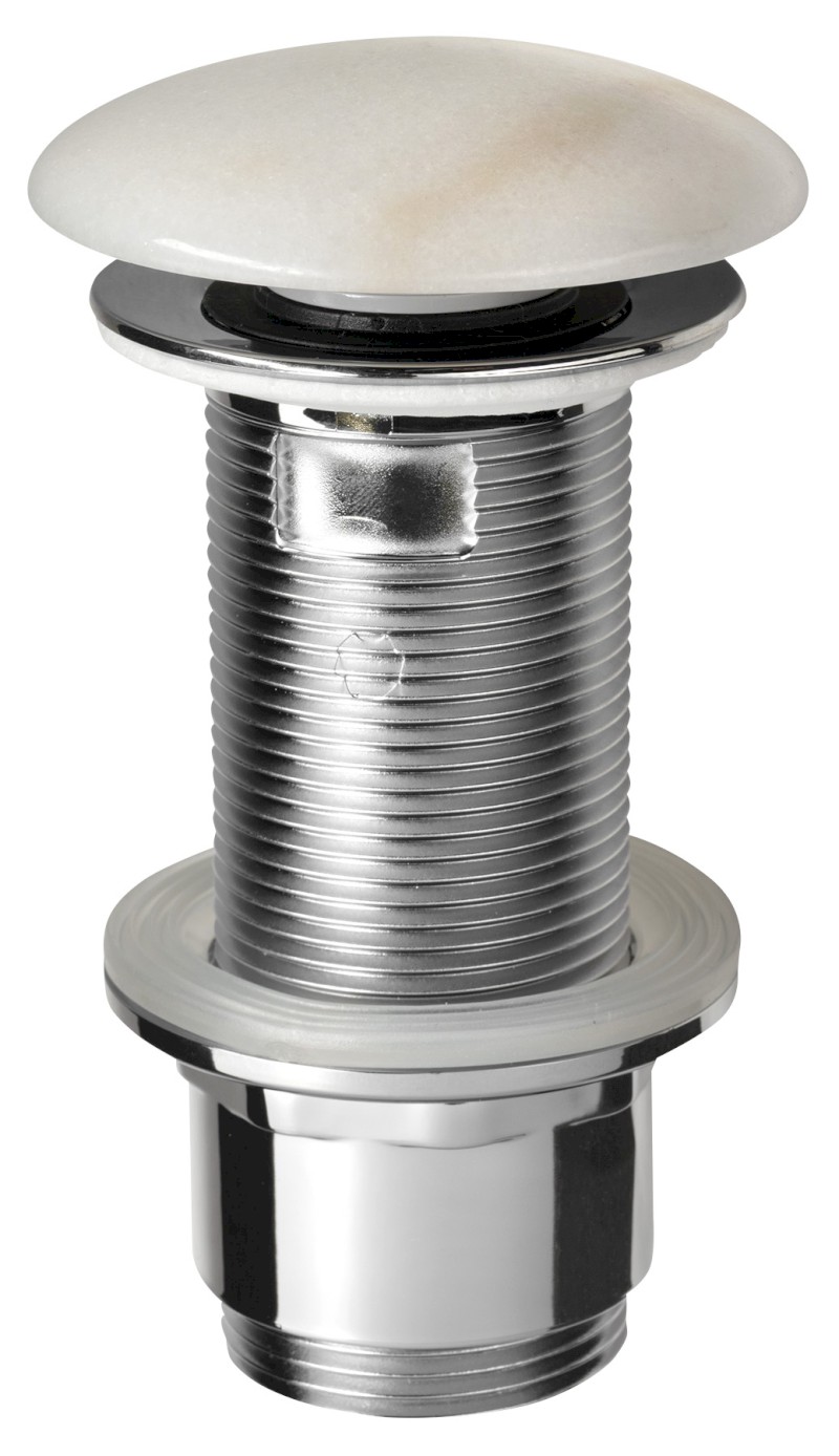 BLOK umyvadlová výpust 5/4“, click-clack, zátka leštěný bílý mramor 2401-921