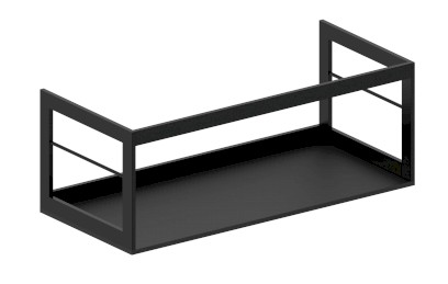 PURA konstrukce pod umyvadlo 102x46cm, černá mat MSP10228