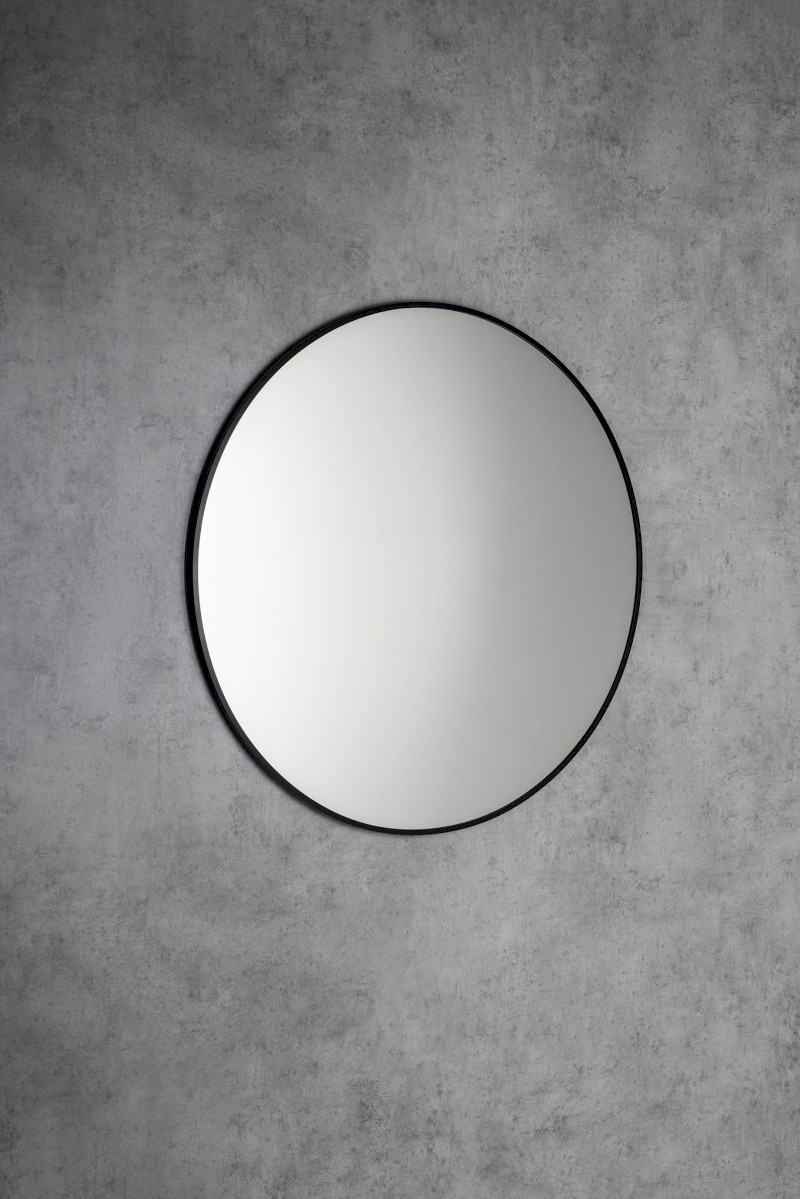 AROWANA kulaté zrcadlo v rámu ø 80cm, černá mat AWB080