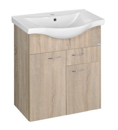 KERAMIA FRESH umyvadlová skříňka, 1 zásuvka, 60,6x74x34cm, dub platin 50066
