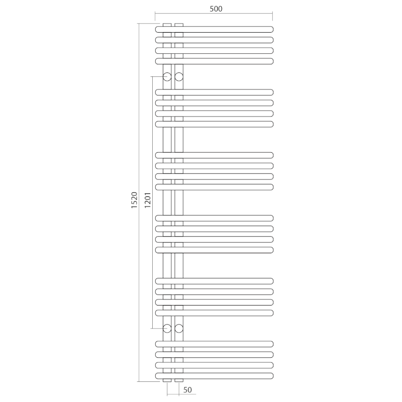 NYMPHA otopné těleso 500x1520mm, bílá mat LLN152W