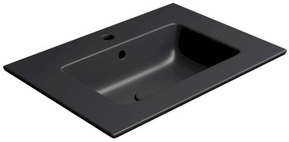 PURA keramické umyvadlo Slim 62x46cm, černá mat 8884126