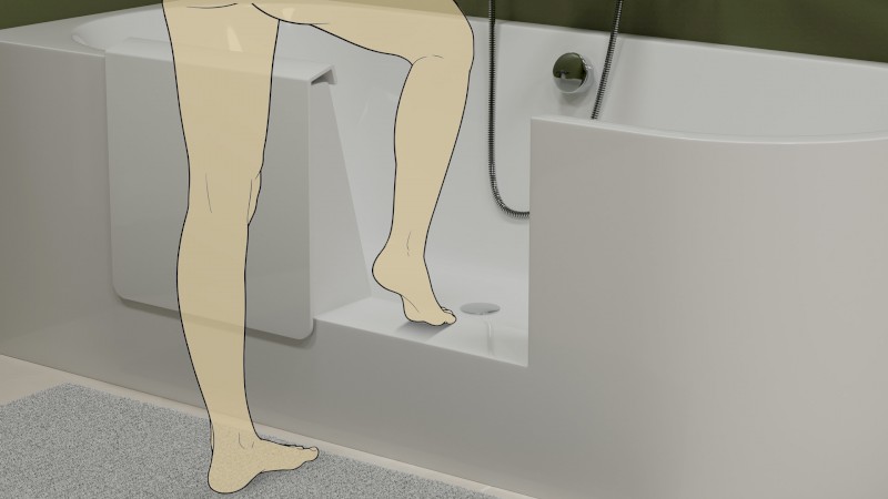 PORTAS L asymetrická vana s dvířky, 180x75x60cm, bílá 75551