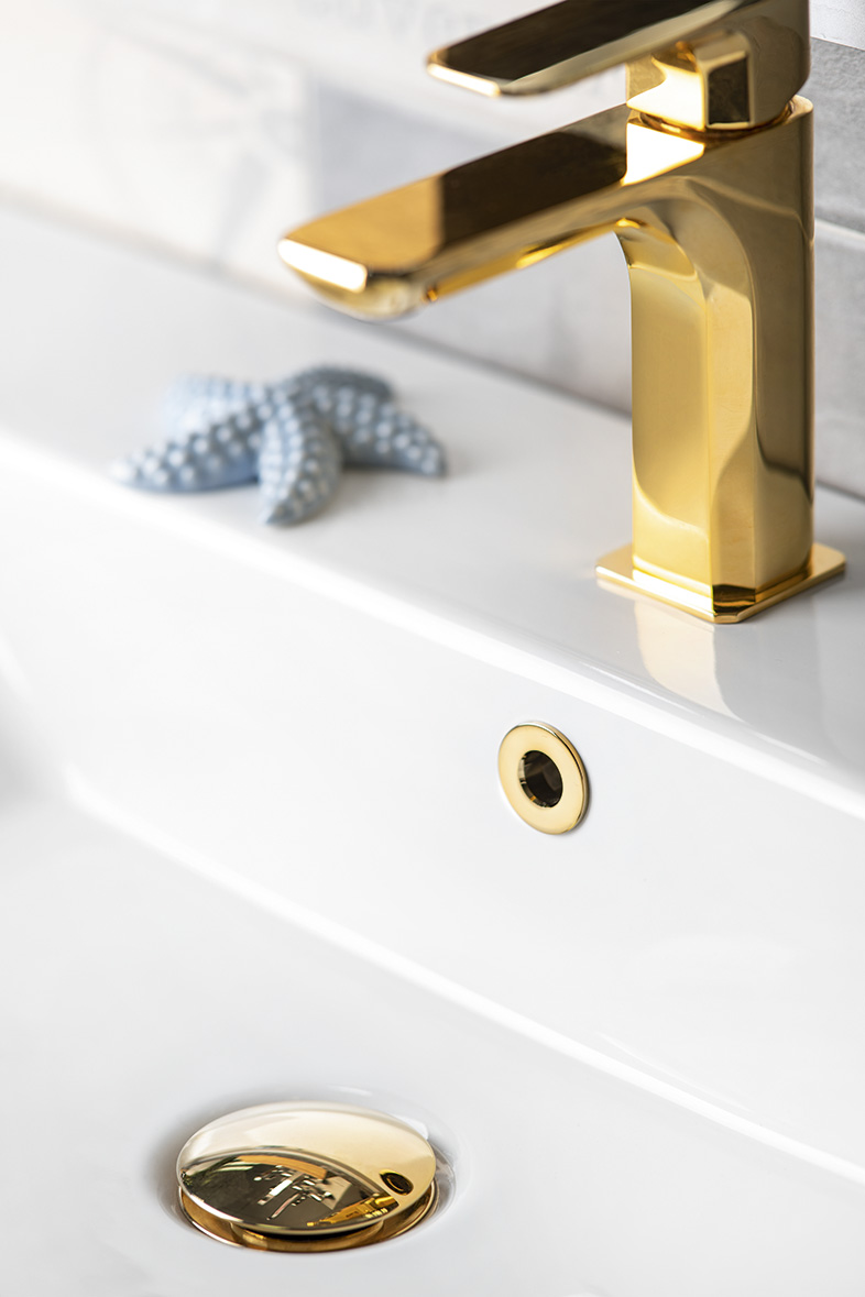 Kovová krytka přepadu umyvadla, 30mm, zlato AR912