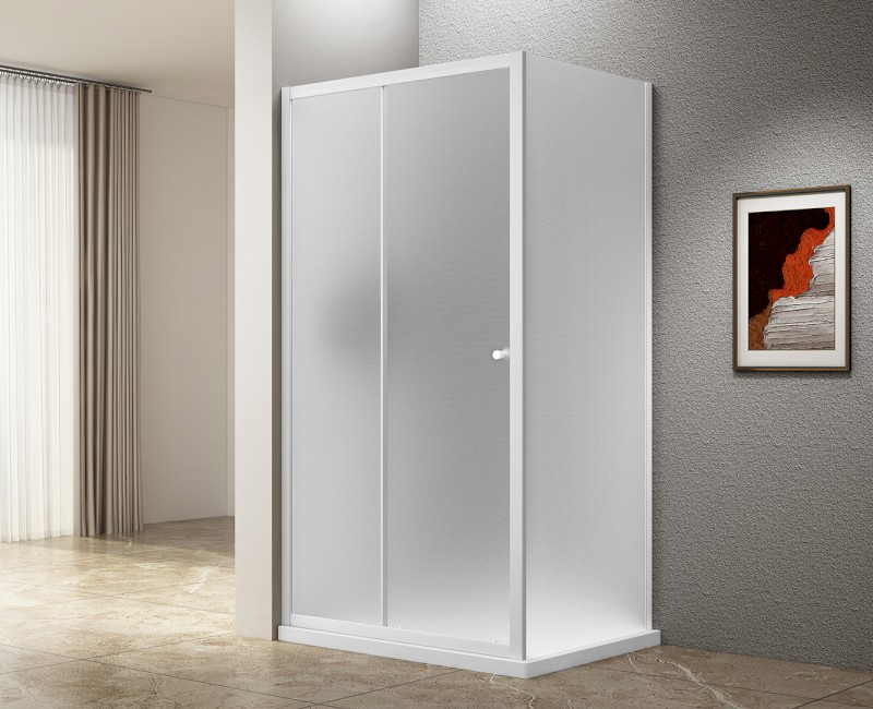 UGGA posuvné sprchové dveře 1000 mm, sklo Brick, bílá AWS100