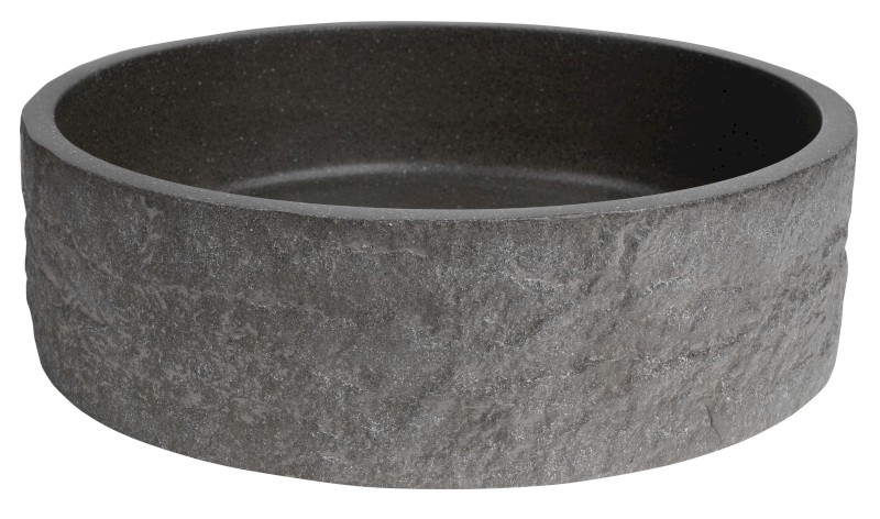 ISPIR betonové umyvadlo včetně výpusti, 40cm, černý granit AR476