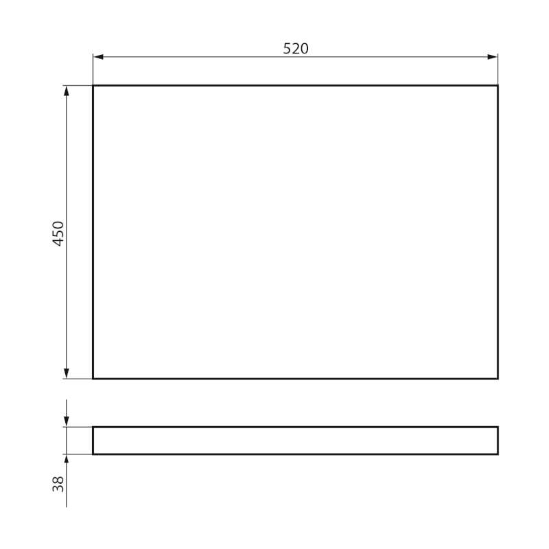 VEGA deska pod umyvadlo 52x45cm, dub platin VG755