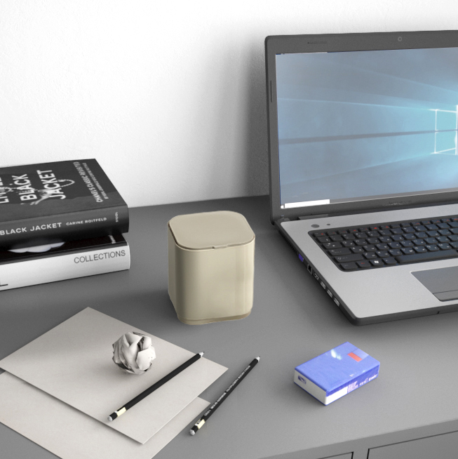 SEVENTY stolní odpadkový koš výklopný, plast ABS, béžová 630866