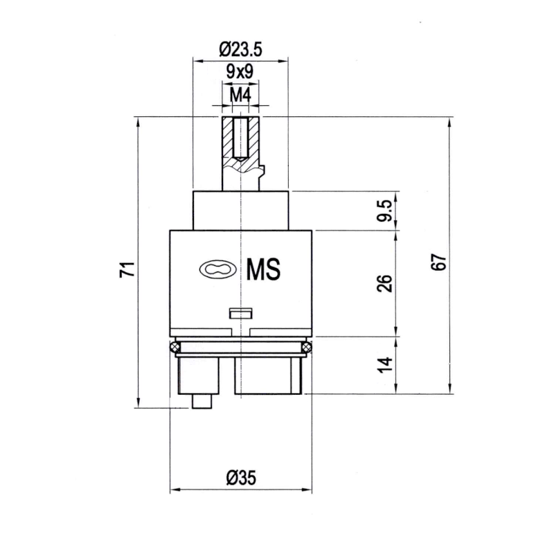 Směšovací kartuše 35mm, vysoká NDSM08