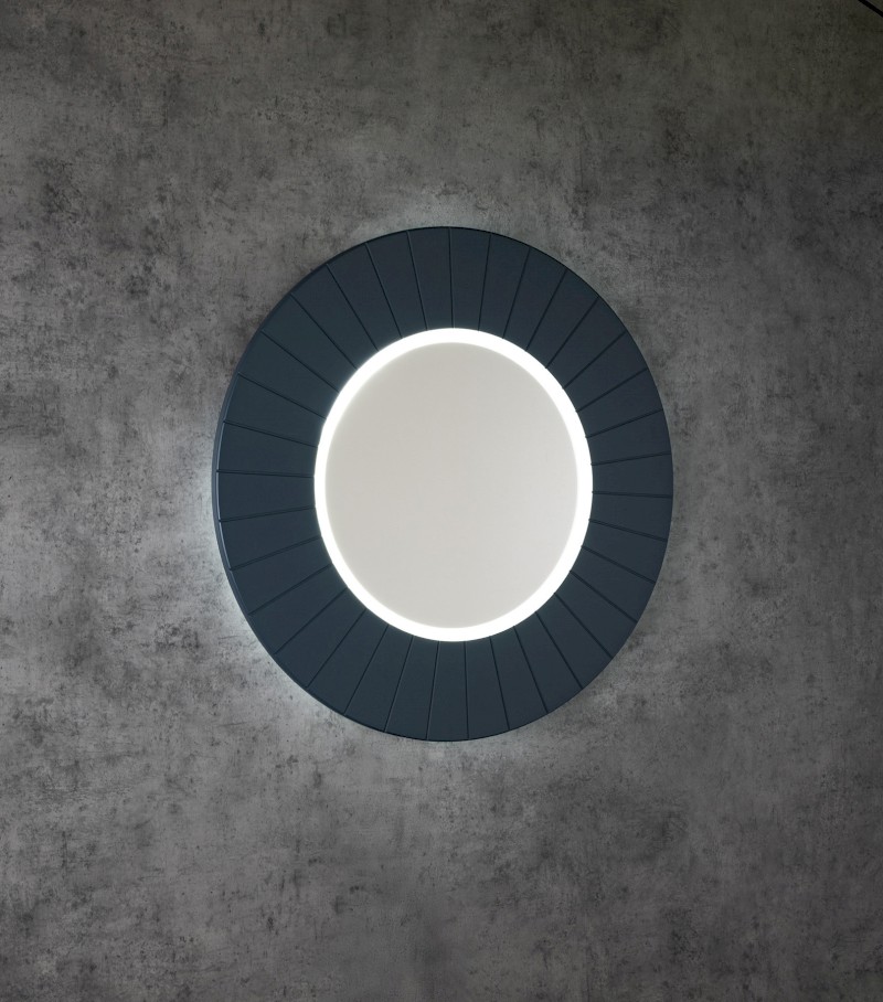 LUMIRO STRIP kulaté zrcadlo s LED osvětlením v rámu ø 90cm, siena LR950-4242S