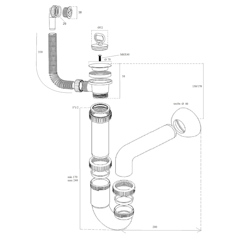 Závěsná výlevka s odkládací plochou 50x34cm, plast, bílá PI5050