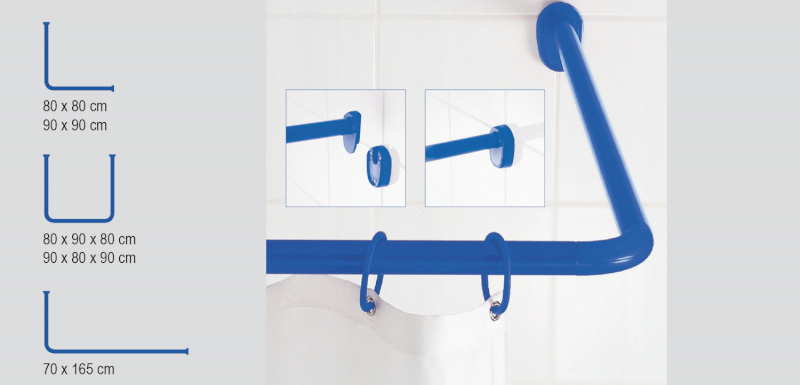 Rohová univerzální sprchová tyč, bílá 59501