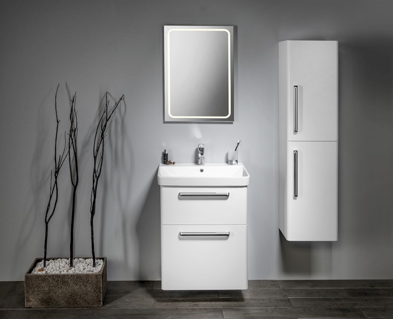 THEIA umyvadlová skříňka 56,4x70x44,2cm, 2xzásuvka, bílá TH060-3030