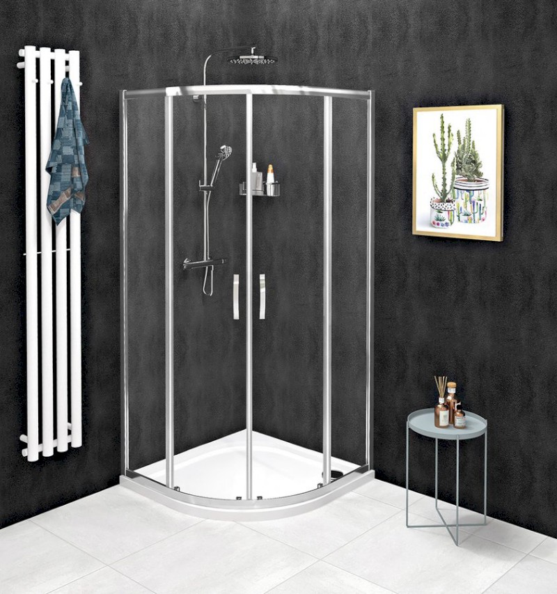 SIGMA SIMPLY čtvrtkruhová sprchová zástěna 1000x1000 mm, R550, čiré sklo GS5510