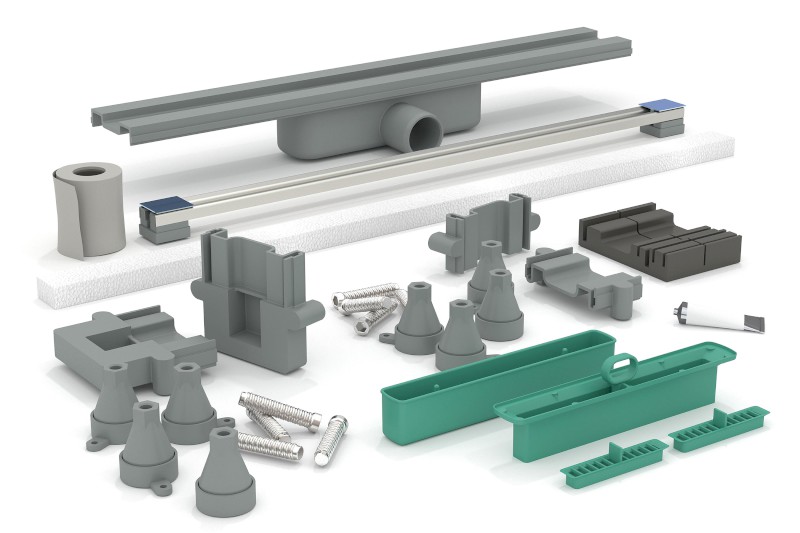 SUMISURA podlahový žlab s nerezovým roštem, L-450-1230, DN50 983.401.8