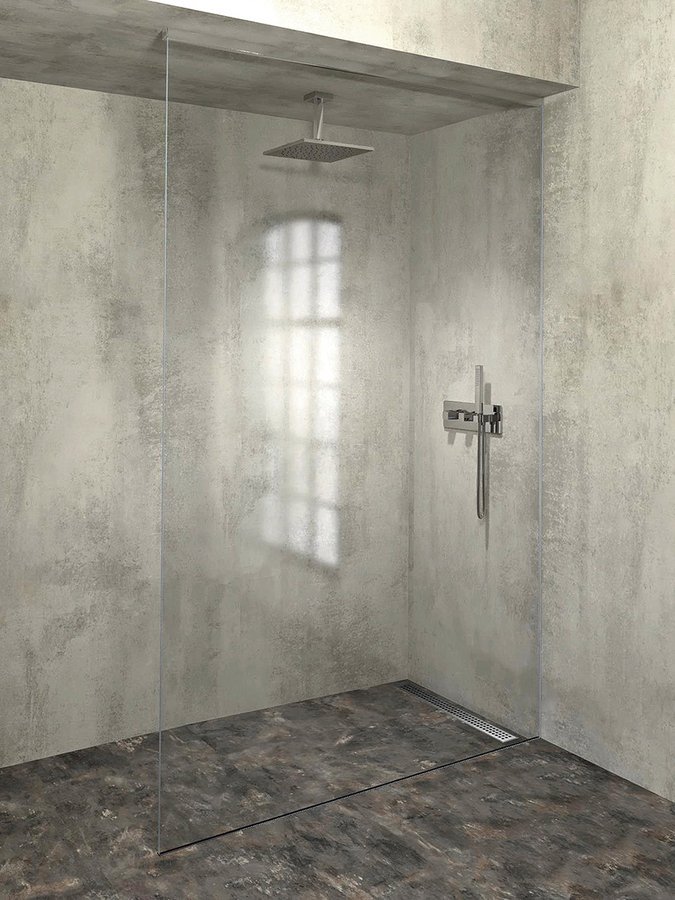 ARCHITEX sada pro neviditelné uchycení skla, podlaha-stěna-strop, 1615x2600mm, leštěný hliník AX2516