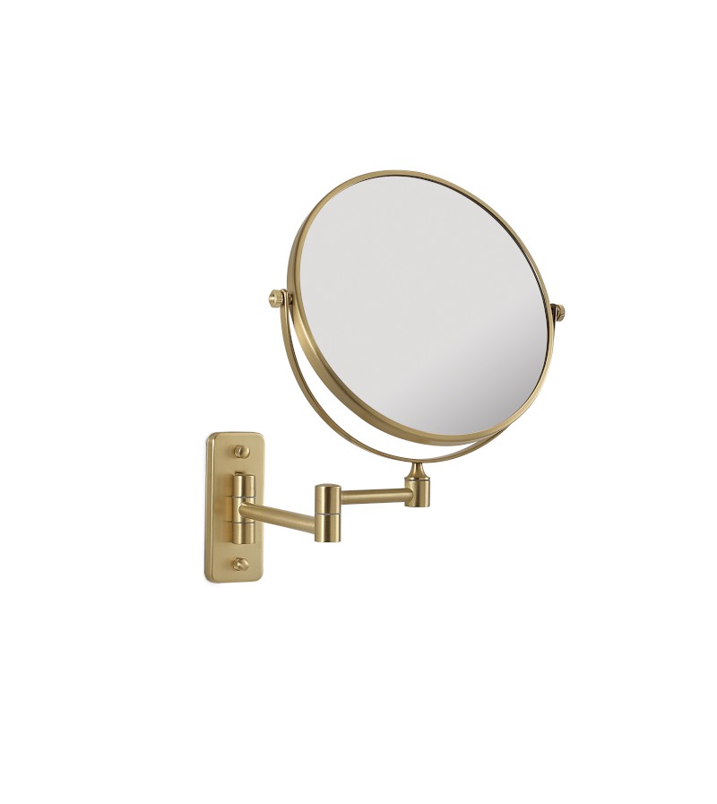 GAIA kosmetické zrcátko závěsné, Ø 180mm, oboustranné, zlato mat CO202488