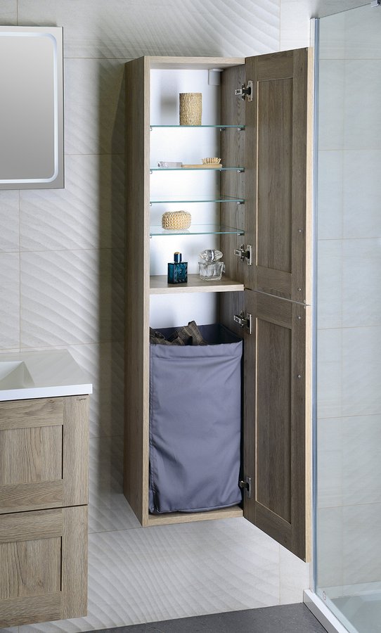 Prádelní koš do skříně 310x500x230mm, suchý zip, šedá UPK350