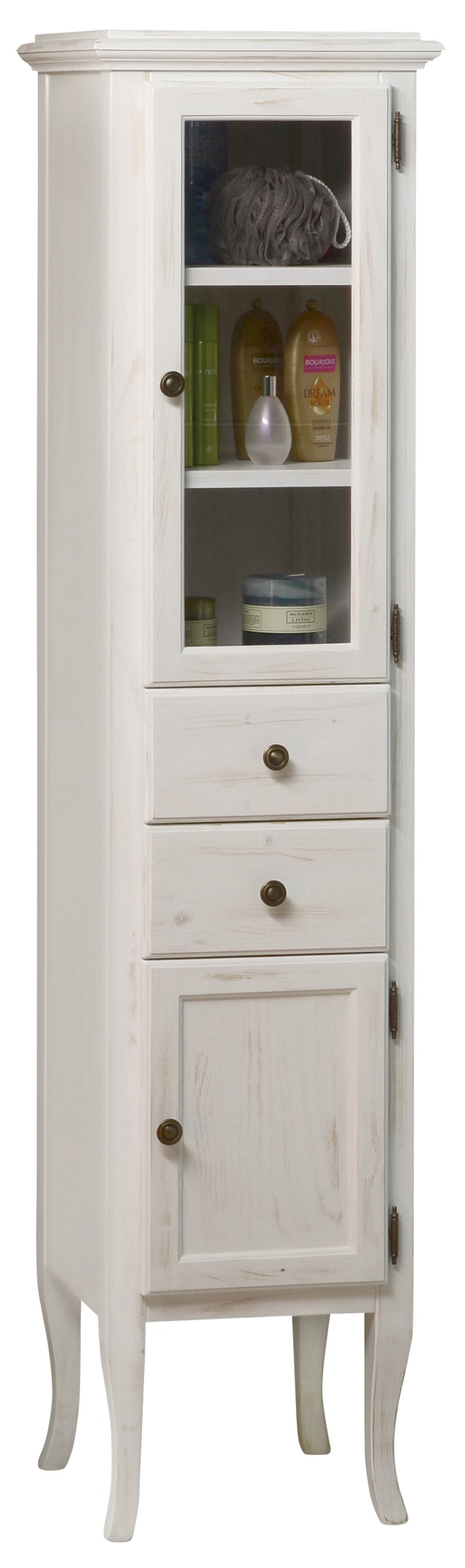 RETRO skříňka vysoká 40x170x36cm, starobílá, pravá 1665