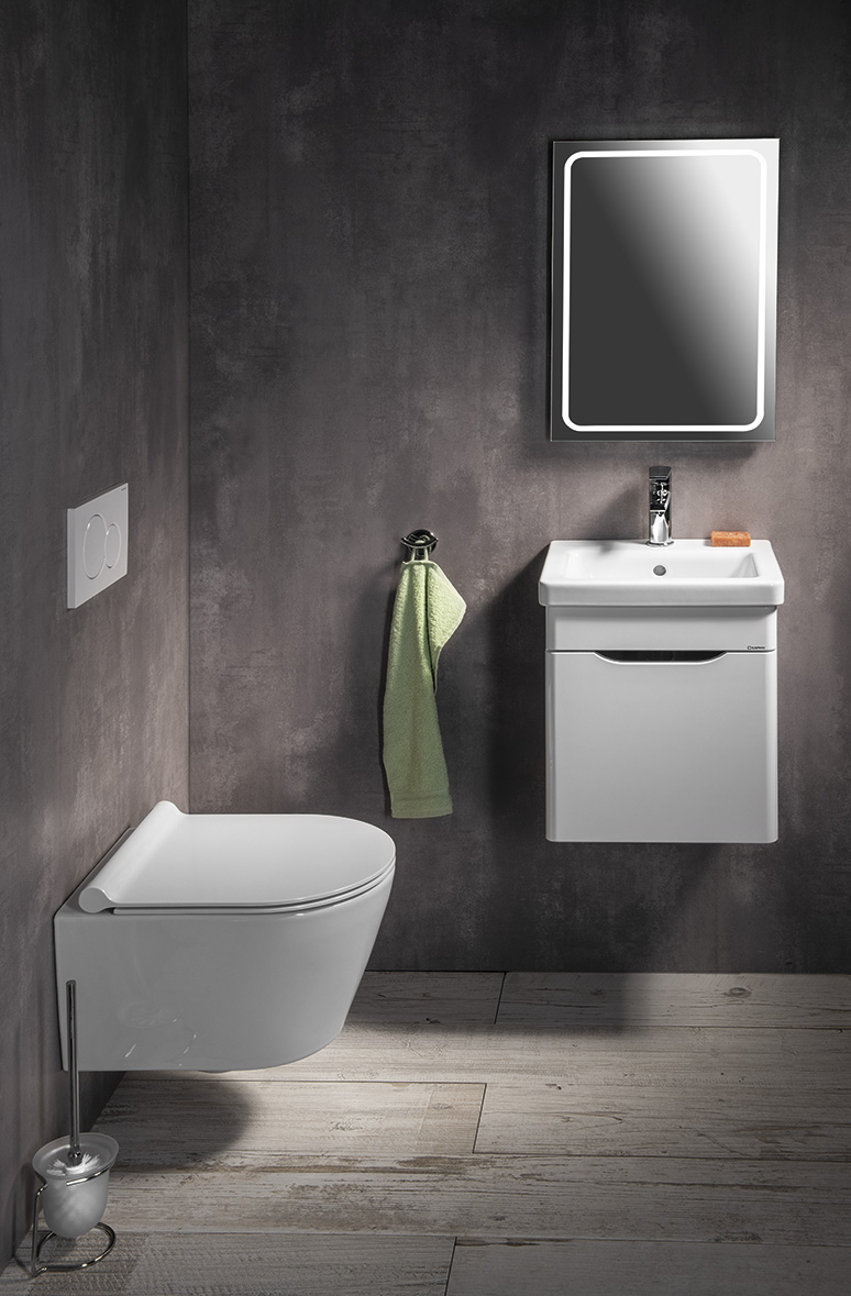 ELLA umyvadlová skříňka 37,5x43x34cm, 1x dvířka, levá, bílá EL040-3030