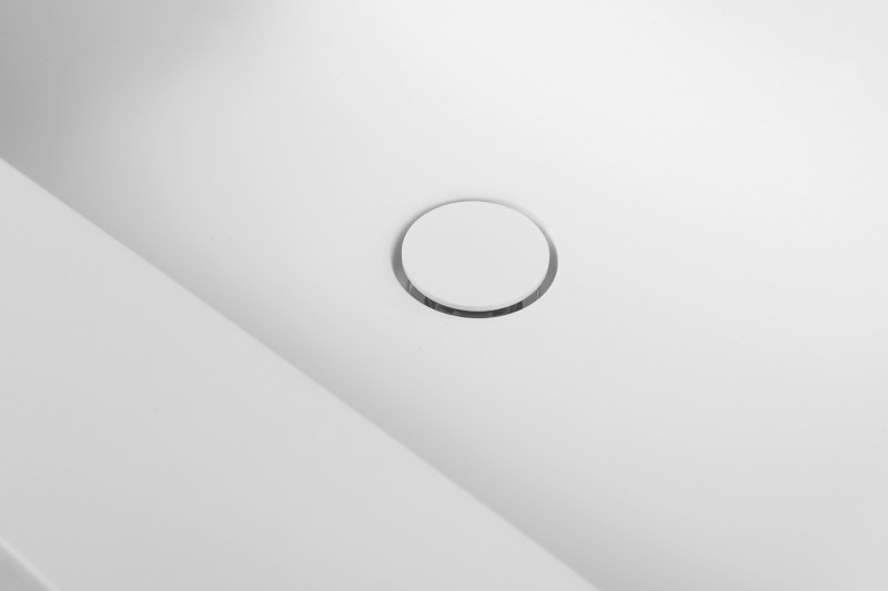 EMICO umyvadlo, Rockstone, 130x50cm, límec L, levé, bílá mat EM130-B1L-L