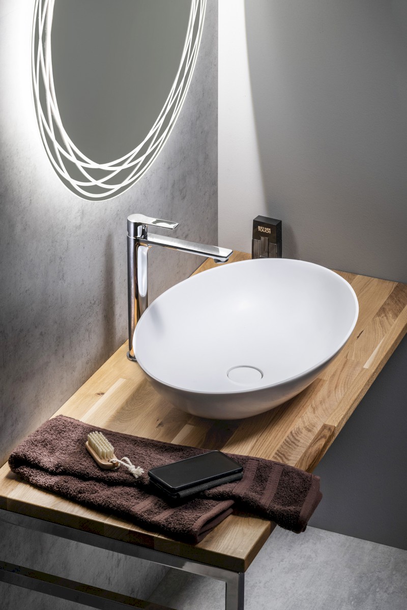 THIN umyvadlo na desku, Rockstone, 60x40 cm, bílá mat WN893