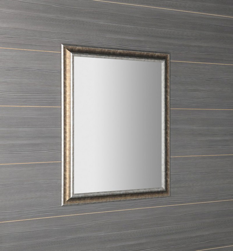 AMBIENTE zrcadlo v dřevěném rámu 72x92cm, bronzová patina NL700