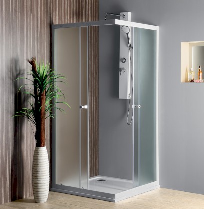 ALAIN čtvercová sprchová zástěna 900x900mm, sklo Brick BTQ900