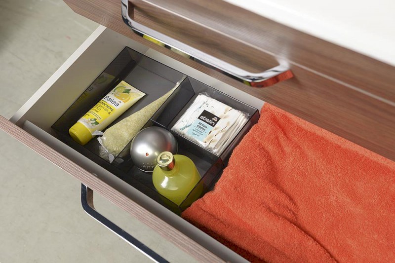 Organizér do zásuvky, 202x50x302 mm, plast, kouřová 909