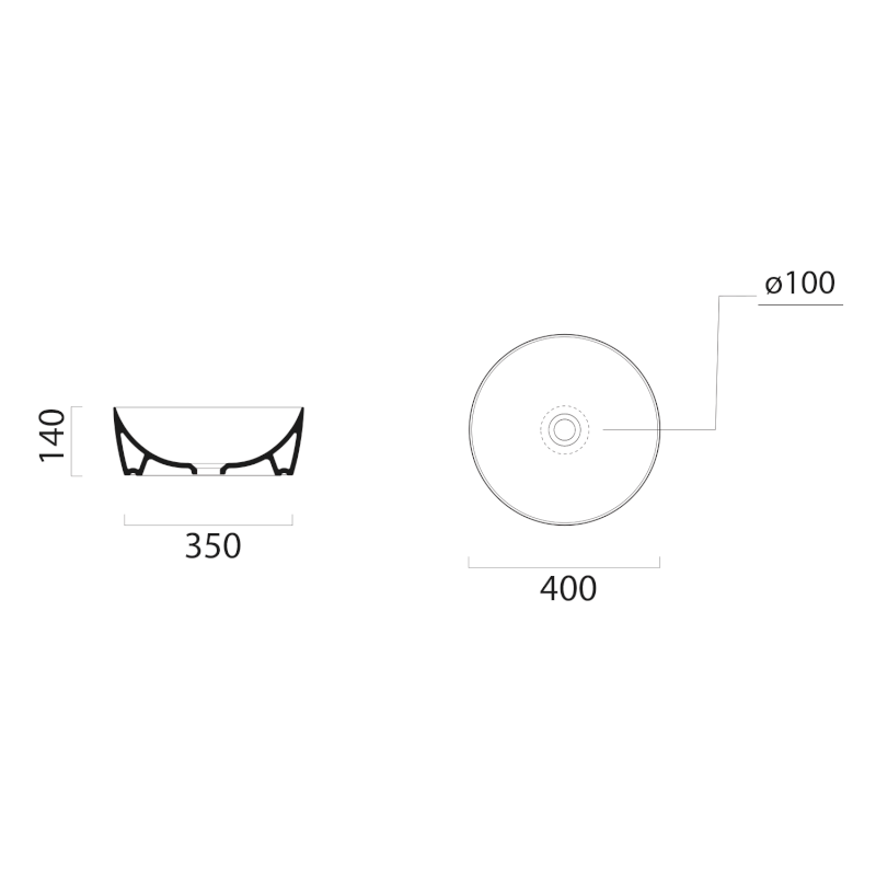 NUBES keramické umyvadlo na desku průměr 40cm, agave mat 903904