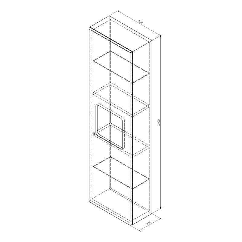 ELLA skříňka vysoká 40x140x20cm, 1x dvířka, levá/pravá, bílá EL400-3030